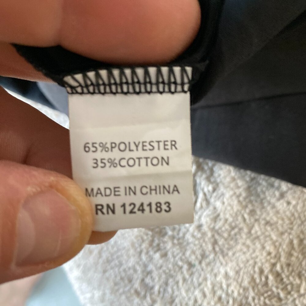 Jon & Anna Contemporary Black Peplum Blouse | Size S | Tie Front 3/4 Sleeve Top - Picture 5 of 6